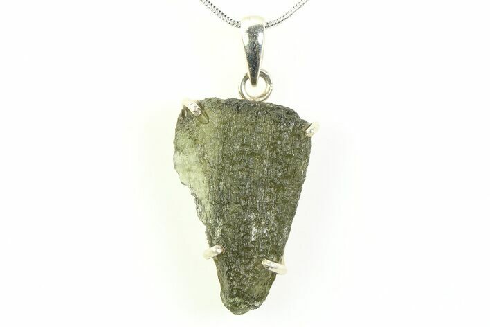 Green Moldavite Tektite Pendant ( g) - Czech Republic #359412